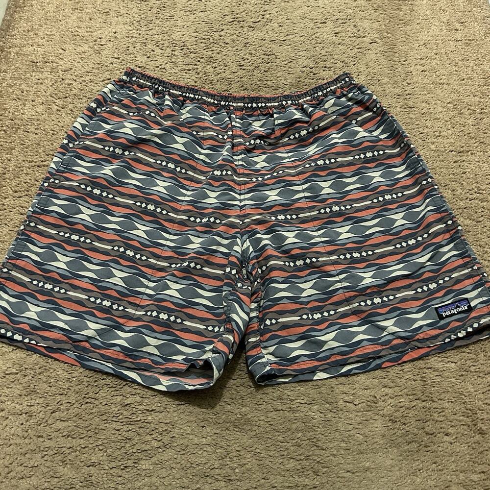 Patagonia Netplus Shells Lined Shorts Size Large Geometric 6.5” Inseam
